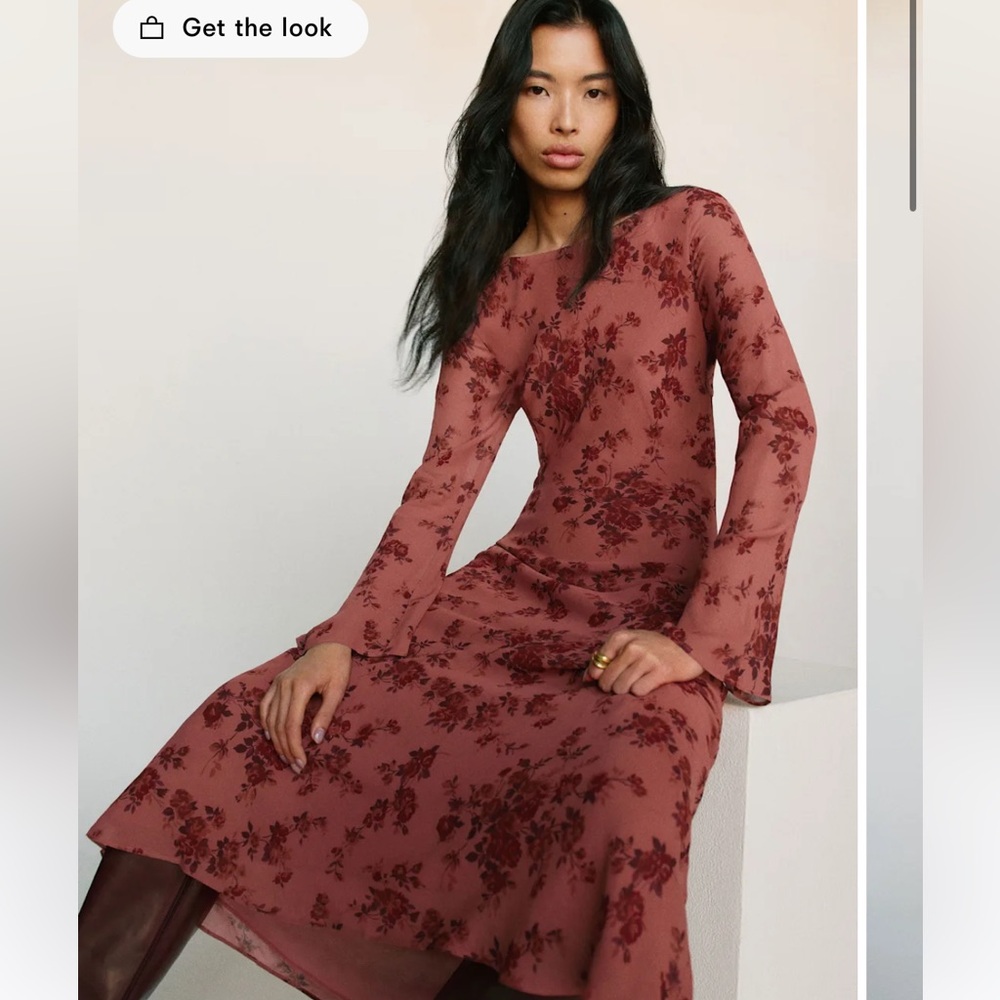 Reformation Esra dress pink small